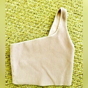 Aritzia Sculpt Knit One-Shoulder Cropped Tank